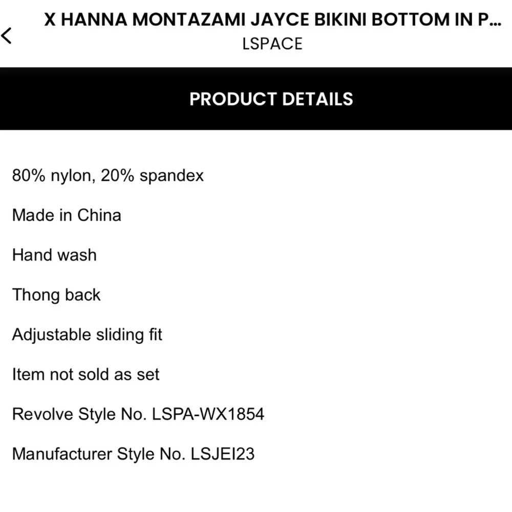 L*SPACE ❤️‍🔥 HANNAH MONTAZAMI COLLAB JAYCE BIKINI BOTTOMS IN POOL NWT SIZE LARGE